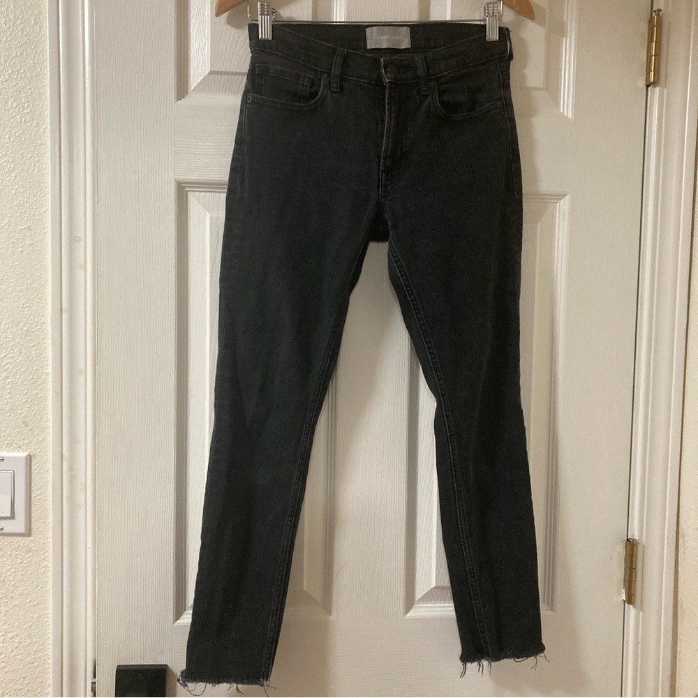 Everlane Womens Jeans Size 27 High Rise Crop  Black Denim Stretch